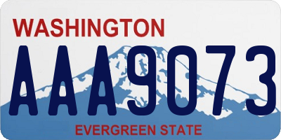 WA license plate AAA9073
