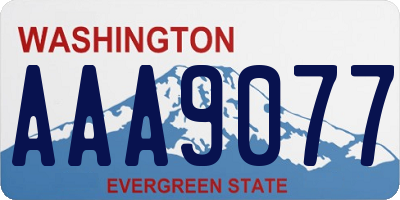WA license plate AAA9077