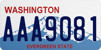 WA license plate AAA9081