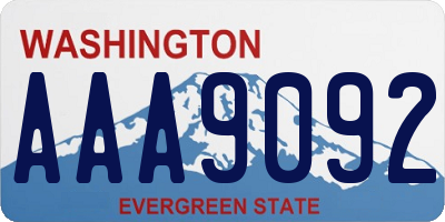 WA license plate AAA9092
