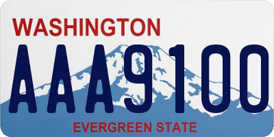 WA license plate AAA9100