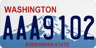 WA license plate AAA9102