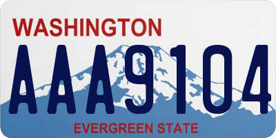 WA license plate AAA9104