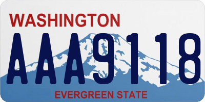 WA license plate AAA9118
