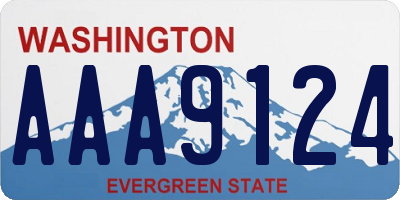 WA license plate AAA9124