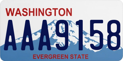 WA license plate AAA9158