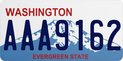 WA license plate AAA9162