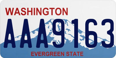 WA license plate AAA9163