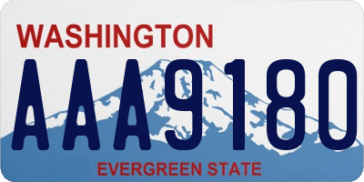 WA license plate AAA9180