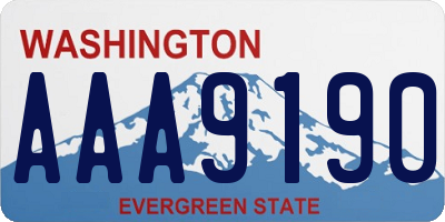 WA license plate AAA9190