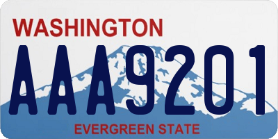 WA license plate AAA9201