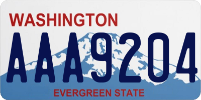WA license plate AAA9204