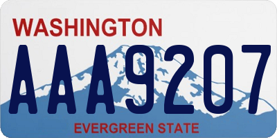 WA license plate AAA9207