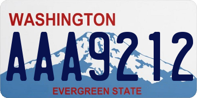 WA license plate AAA9212