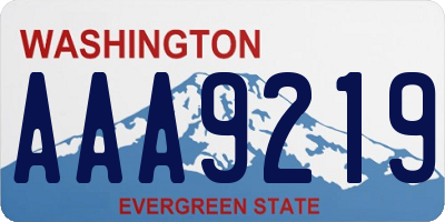 WA license plate AAA9219