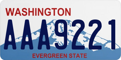 WA license plate AAA9221