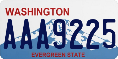 WA license plate AAA9225