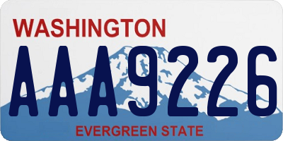 WA license plate AAA9226