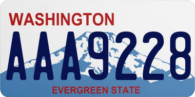 WA license plate AAA9228