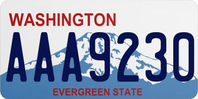 WA license plate AAA9230