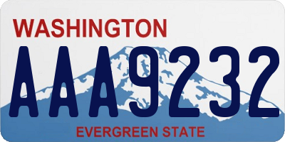 WA license plate AAA9232