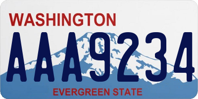 WA license plate AAA9234