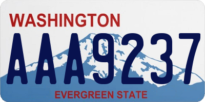 WA license plate AAA9237