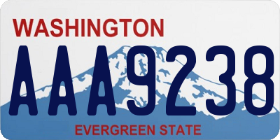 WA license plate AAA9238