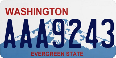 WA license plate AAA9243