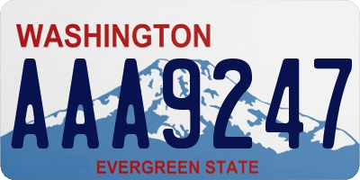 WA license plate AAA9247