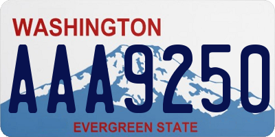 WA license plate AAA9250