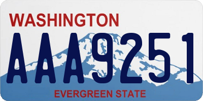 WA license plate AAA9251