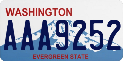 WA license plate AAA9252