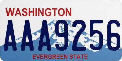 WA license plate AAA9256