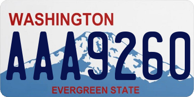 WA license plate AAA9260