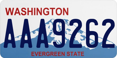 WA license plate AAA9262