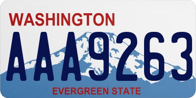 WA license plate AAA9263