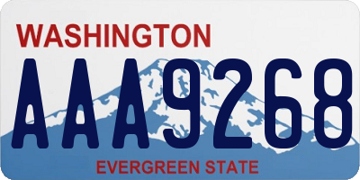 WA license plate AAA9268