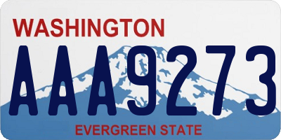 WA license plate AAA9273