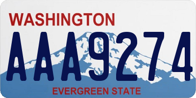 WA license plate AAA9274
