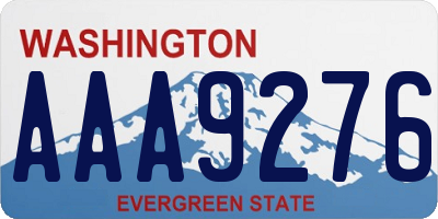 WA license plate AAA9276