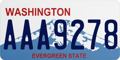 WA license plate AAA9278