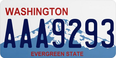 WA license plate AAA9293