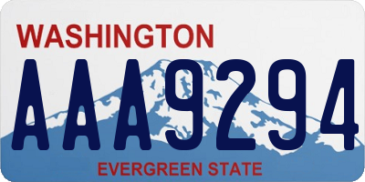 WA license plate AAA9294