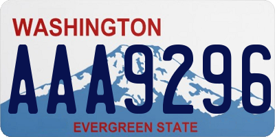 WA license plate AAA9296