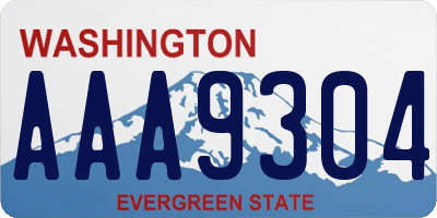 WA license plate AAA9304