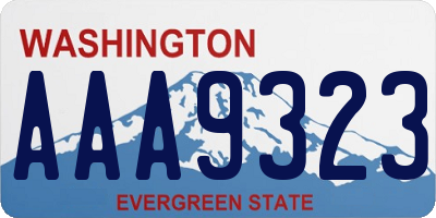 WA license plate AAA9323