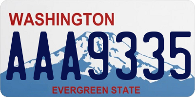 WA license plate AAA9335
