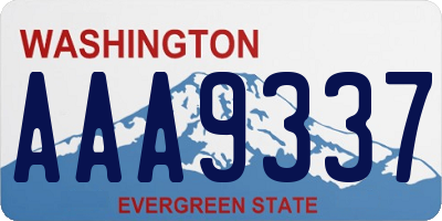 WA license plate AAA9337