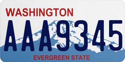 WA license plate AAA9345